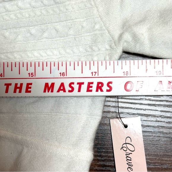 Crave Fame Sweater Sz XL Junior Soft Cable Knit White Ribbed Stretchy NWT - Picture 13 of 14